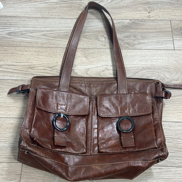 Fransesco Biasia brown leather shoulder bag